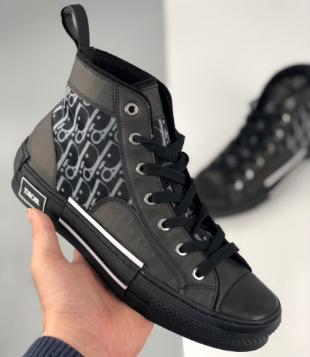 Dior adult B23 High Top Logo Oblique Sneakers shoes black
