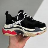 adult Triple S Black White Red