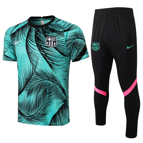 Nike FC Barcelona 2021-2022 Mens Shirts Soccer Jersey Shirt Quick Dry Casual Short Sleeve trousers suit trousers green black