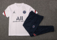 Jordan Paris Saint-Germain F.C. 2021-2022 Mens Shirts Soccer Jersey Shirt Quick Dry Casual Short Sleeve trousers suit trousers white