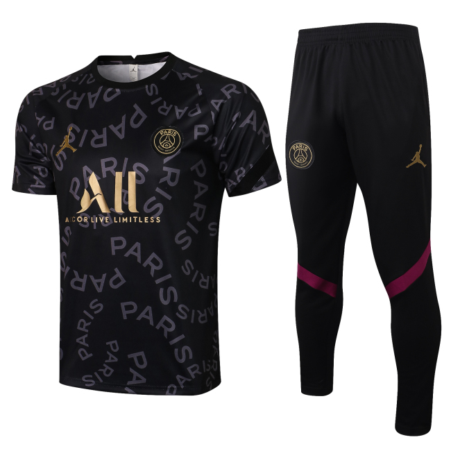 Jordan Paris Saint-Germain F.C. 2021-2022 Mens Shirts Soccer Jersey Shirt Quick Dry Casual Short Sleeve trousers suit trousers black