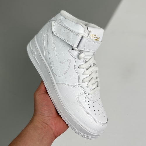 Louis Vuitton adult Nike Air Force 1 Mid By Virgil Abloh shoes White