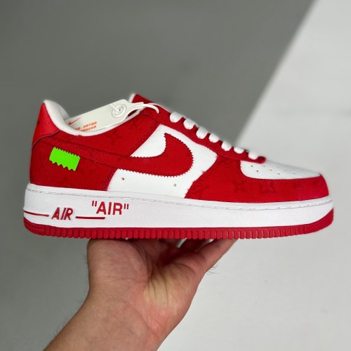 adult Air Force 1 Low By Virgil Abloh shoes White Red