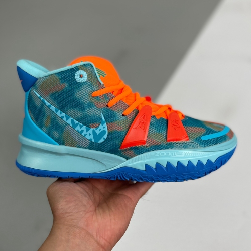 Nike adult Kyrie 7 Sneaker Room Fire and Water blue orange