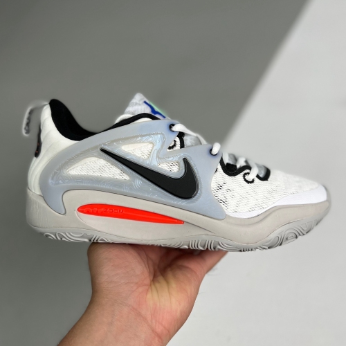 adult KD 15 Brooklyn Nets basketball shoes grey white