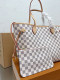 original Neverfull Damier Azur Rose Ballerine Lining 32X29X17cm