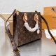 Louis Vuitton original Sac Plat BB Bag Monogram BrownNatural 21x22cm