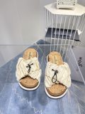 adult Women's platform slippers creamy-white