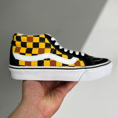 Vans adult Classic Sk8-Hi Checkerboard high black yellow