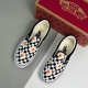 Vans adult Black and white checkerboard daisies Slip-On low-top canvas shoes