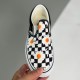 adult Black and white checkered daisies Slip-On low-top canvas shoes