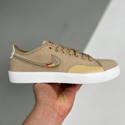 Daan Van Der Linden x SB Blazer Court adult retro skateboard shoes khaki