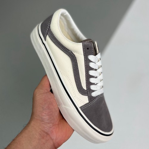 adult Old Skool low top Casual Canvas Skateboard Shoes grey white