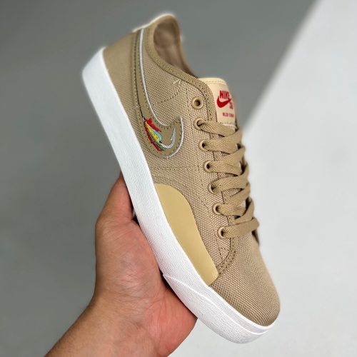 Daan Van Der Linden x SB Blazer Court adult retro skateboard shoes khaki