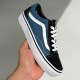 adult Old Skool Classic low-top canvas skateboard shoes black blue