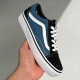 Vans adult Old Skool Classic low-top canvas skateboard shoes black blue