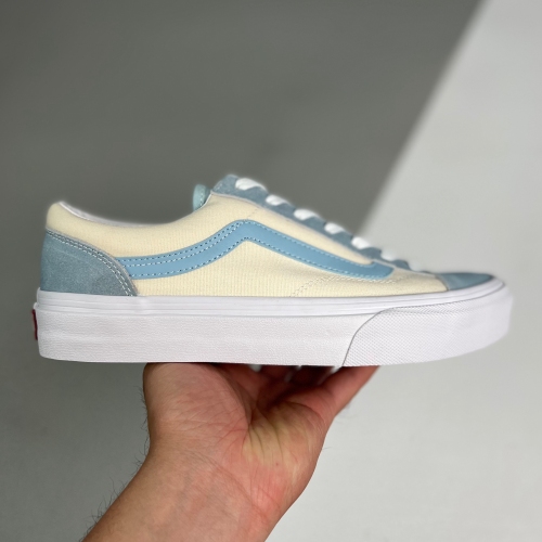 Vans adult Style 36 Low Top Casual Canvas Skateboard Shoes blue beige