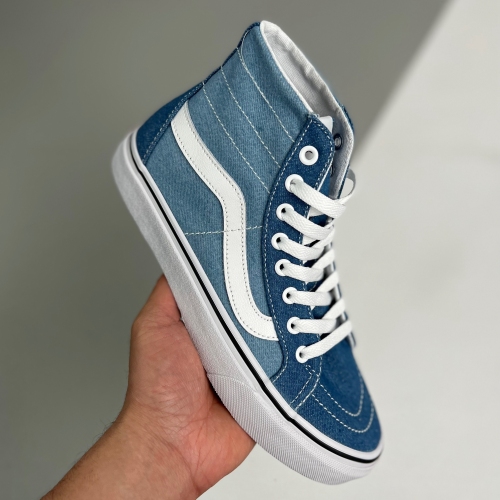 Vans adult SK8-HI tapered high top canvas shoes Denim Blue