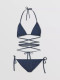 adult women's split swimsuit bikini blue BBR17