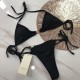 adult women's split swimsuit bikini black GU44