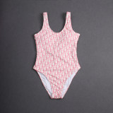 adult women's one-piece swimsuit pink DR36