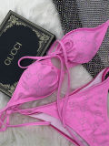 adult women's split swimsuit bikini pink GU22