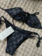 adult women's split swimsuit bikini black GU22