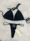 adult women's split swimsuit bikini black GU28