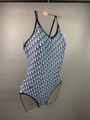 adult women's one-piece swimsuit black white DR29