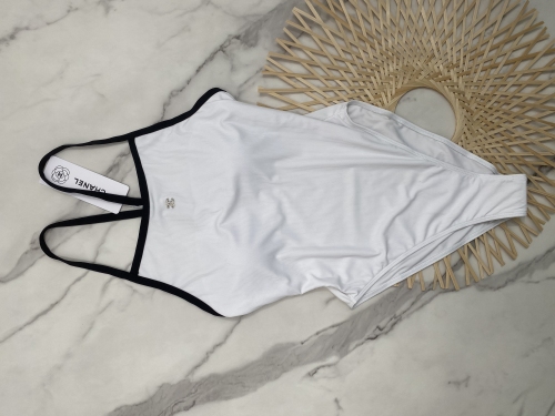 adult women's one-piece swimsuit white CH32