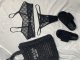 adult women's split swimsuit bikini black GU669