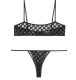 adult women's split swimsuit bikini black GU669