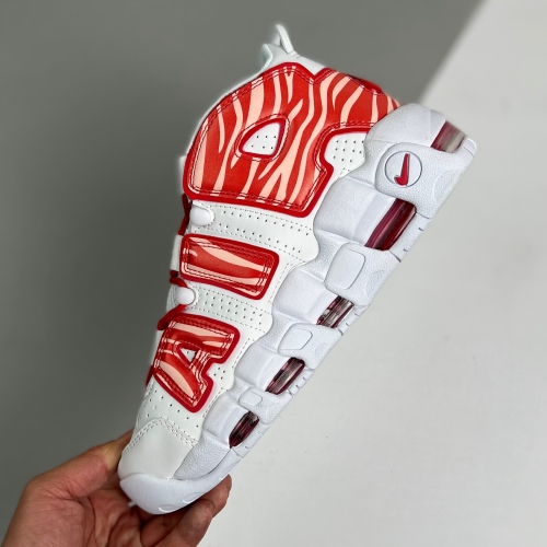 adult Air More Uptempo white Varsity Red Outline