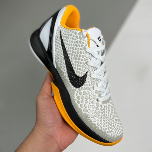 adult Kobe 6 Protro Playoff Pack White Del Sol black yellow