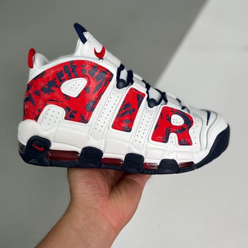 adult Air More Uptempo Red Navy Camo Max quality white (1：1)