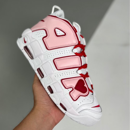 adult Air More Uptempo white Varsity Red Outline Max quality (1：1)