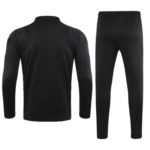 Nike adult Brazil 2021-2022 Mens Soccer Jersey Quick Dry Casual long Sleeve trousers suit black