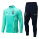 adult Brazil 2022-2023 Mens Soccer Jersey Quick Dry Casual long Sleeve trousers suit green
