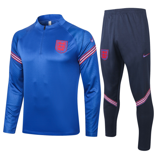 Nike adult England 2021 Mens Soccer Jersey Quick Dry Casual long Sleeve trousers suit blue
