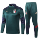 Puma adult Italy 2021 Mens Soccer Jersey Quick Dry Casual long Sleeve trousers suit dark green