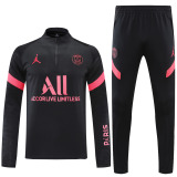 adult Air Jordan Paris Saint-Germain F.C. C Mens Soccer Jersey Quick Dry Casual long Sleeve trousers suit black pink