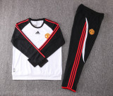 adult Manchester United F.C. 2022 Mens Soccer Jersey Quick Dry Casual long Sleeve trousers suit white black