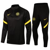 adult Chelsea F.C. 2021-2022 Mens Soccer Jersey Quick Dry Casual long Sleeve trousers suit black