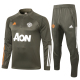 adult Manchester United F.C. 2021 Mens Soccer Jersey Quick Dry Casual long Sleeve trousers suit Olive