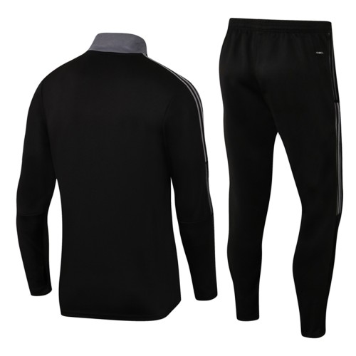 adult Juventus 2021-2022 Mens Soccer Jersey Quick Dry Casual long Sleeve trousers suit black