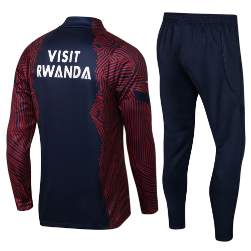 Nike adult Paris Saint-Germain F.C. 2021-2022 Mens Soccer Jersey Quick Dry Casual long Sleeve trousers suit Sapphire blue dark red