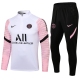 Nike adult Paris Saint-Germain F.C. 2021-2022 Mens Soccer Jersey Quick Dry Casual long Sleeve trousers suit white pink