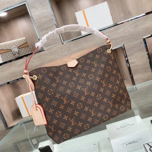 Louis Vuitton adult women's handbag Graceful Monogram PM Beige 30x28cm
