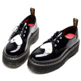 X Hello Kitty smooth leather platform shoes black
