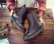 1490 smooth leather mid calf boots black